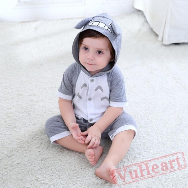 Gray Summer Short Sleeve Baby Onesie Costumes / Clothes 