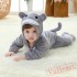 Gray Soft And Lovely Flannel Gray Baby Onesie Costumes / Clothes 