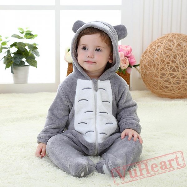 Gray Soft And Lovely Flannel Gray Baby Onesie Costumes / Clothes 