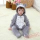 Gray Soft And Lovely Flannel Gray Baby Onesie Costumes / Clothes 