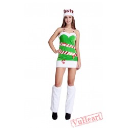 Christmas Green Sling Dresses for Women,Christmas Tree Clothing