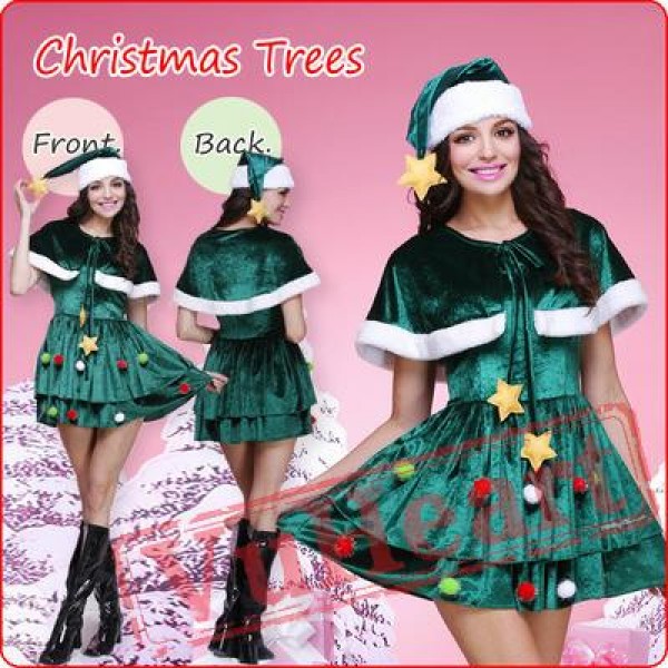 Green Cloak Christmas Dress / Costumes for Women