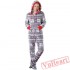 Fashion Lady Christmas Printed Onesies Pajamas