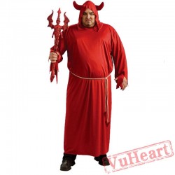 Halloween evil red devil adult costume, hell Vulcan costume
