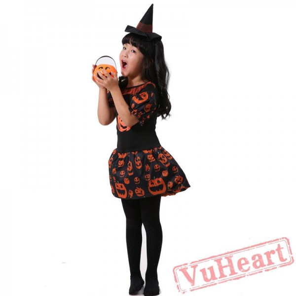 Halloween kid's costume, witch witch, pumpkin costume