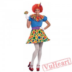 Halloween cosplay women, adult clown costume
