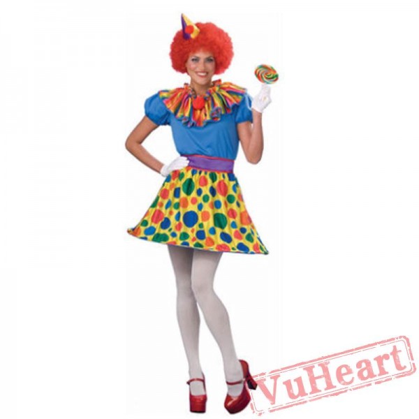 Halloween cosplay women, adult clown costume