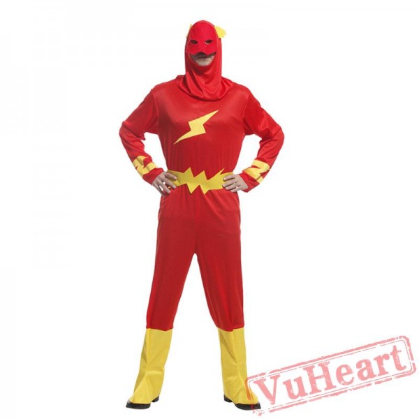 Halloween adult cosplay costume, lightning superman costume