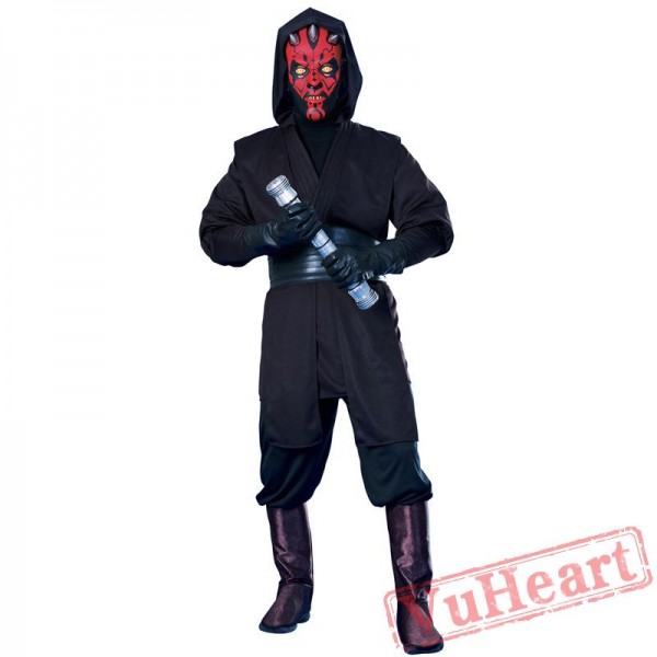 Halloween costumes, adult starry warriors black robe dress