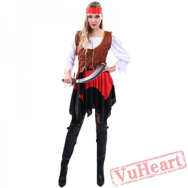 Halloween Adult Pirate Garment, Captain Caribbean Pirates Jack