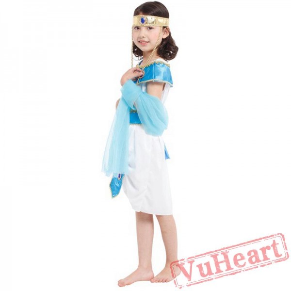 Halloween cosplay costume, kid Greek princess dress in Egypt