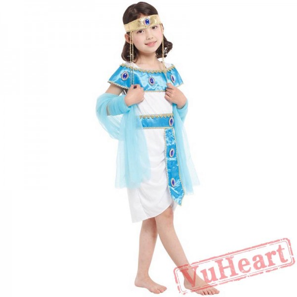 Halloween cosplay costume, kid Greek princess dress in Egypt