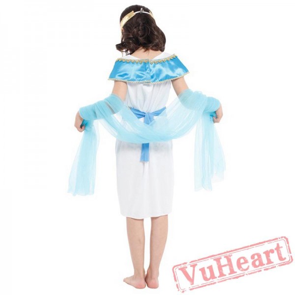 Halloween cosplay costume, kid Greek princess dress in Egypt