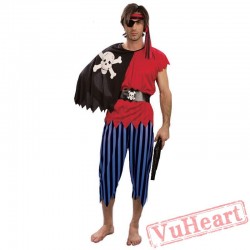 Halloween Pirate Garment, Pirates of the Caribbean, Adult Jack Captain Costume