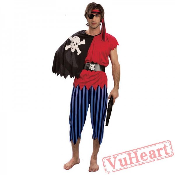 Halloween Pirate Garment, Pirates of the Caribbean, Adult Jack Captain Costume