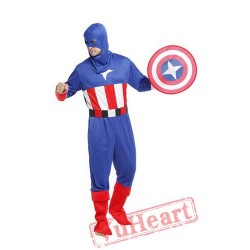 Halloween cosplay costume, adult American captain costume, hero league