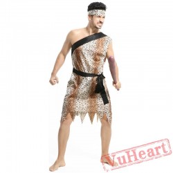 Halloween cosplay costume, adult leopard savage costume