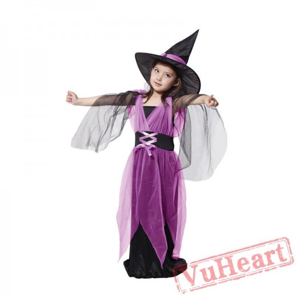 Halloween cosplay costume, kid witch costume