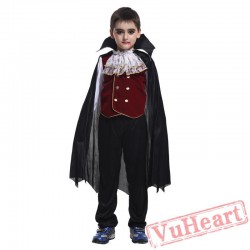 Halloween cosplay costume, kid vampire costume with cloak