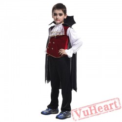 Halloween cosplay costume, kid vampire costume with cloak