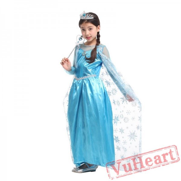 Ice and snow odd princess dress, Halloween kid's costume