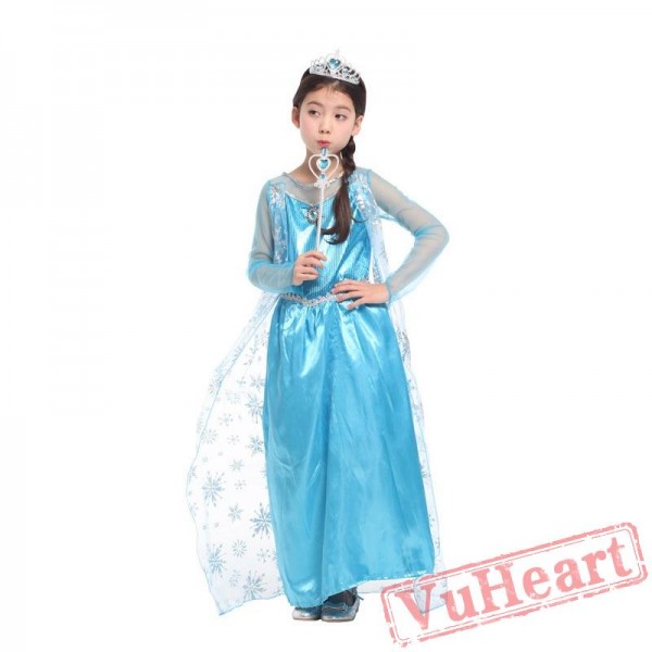 Ice and snow odd princess dress, Halloween kid's costume