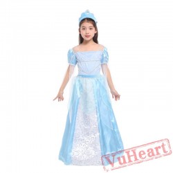 Halloween kid's costume, ice blue princess skirt costume