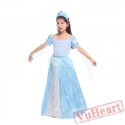 Halloween kid's costume, ice blue princess skirt costume