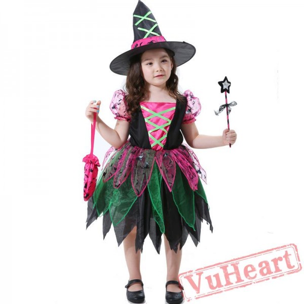 Halloween witch costume, child magician costume