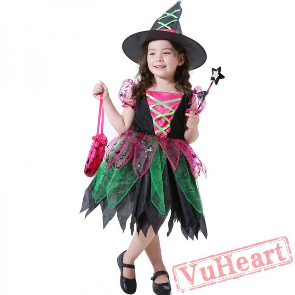 Halloween witch costume, child magician costume