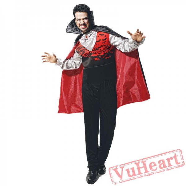 Halloween adult men costume, bat vampire count costume costume