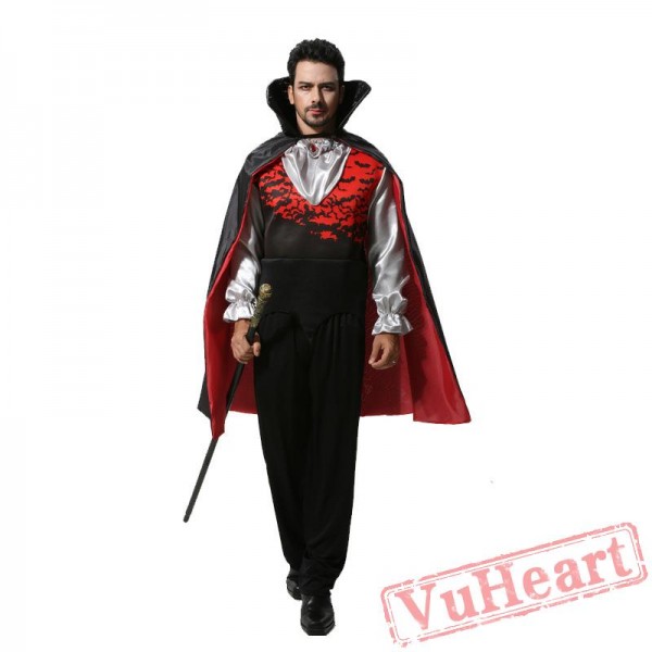 Halloween adult men costume, bat vampire count costume costume