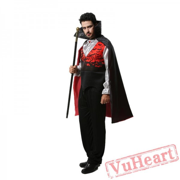 Halloween adult men costume, bat vampire count costume costume