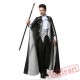 Halloween adult men costume, silver black vampire costume