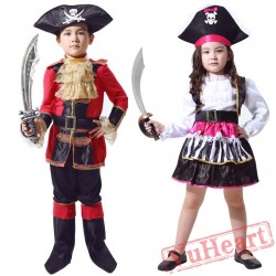 Child Pirate Garment, Caribbean Pirate Captain Costume