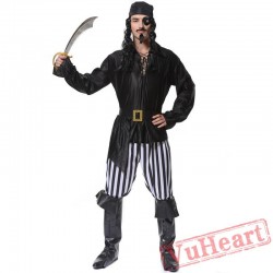 Halloween cosplay costume, adult men pirate costume