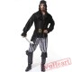 Halloween cosplay costume, adult men pirate costume