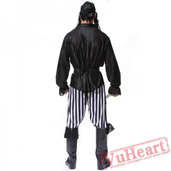 Halloween cosplay costume, adult men pirate costume