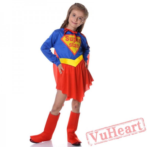 kid's Superman Costume, Halloween Heroes Union Cosplay Apparel