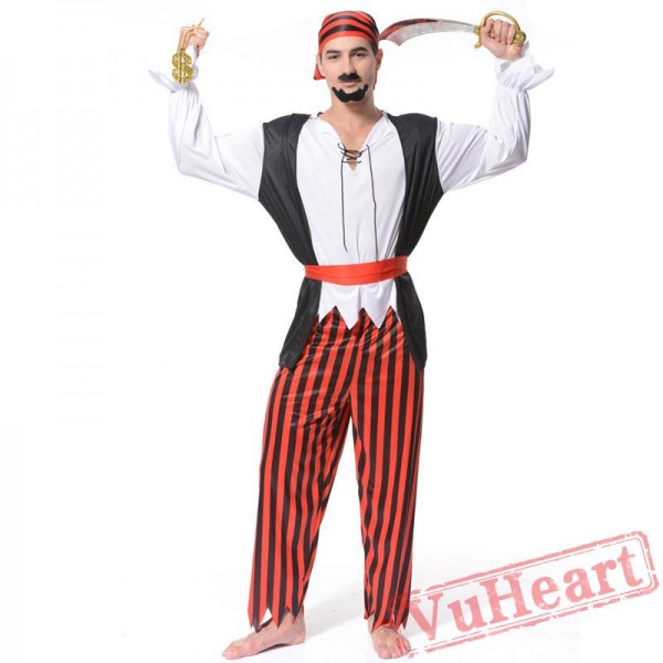 Halloween cosplay costume, adult men pirate costume