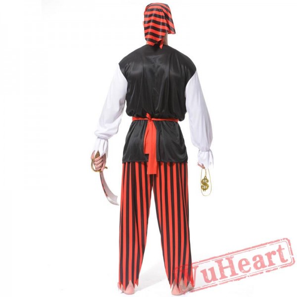 Halloween cosplay costume, adult men pirate costume