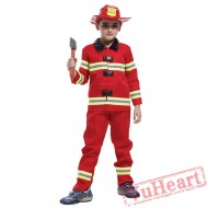 Halloween cosplay costume, kid fireman costume