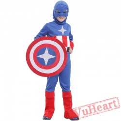 Halloween cosplay costume, kid American captain costume, Avenger Union