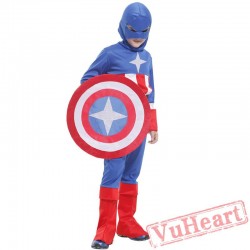 Halloween cosplay costume, kid American captain costume, Avenger Union