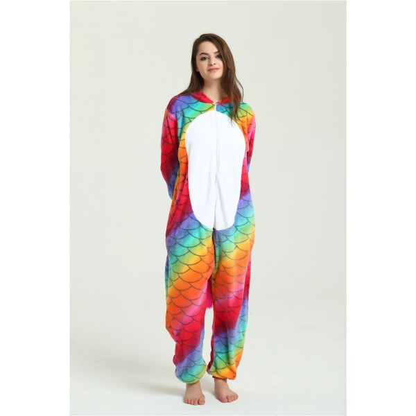 Fish Scale Rainbow Unicorn Onesie Pajamas / Costumes