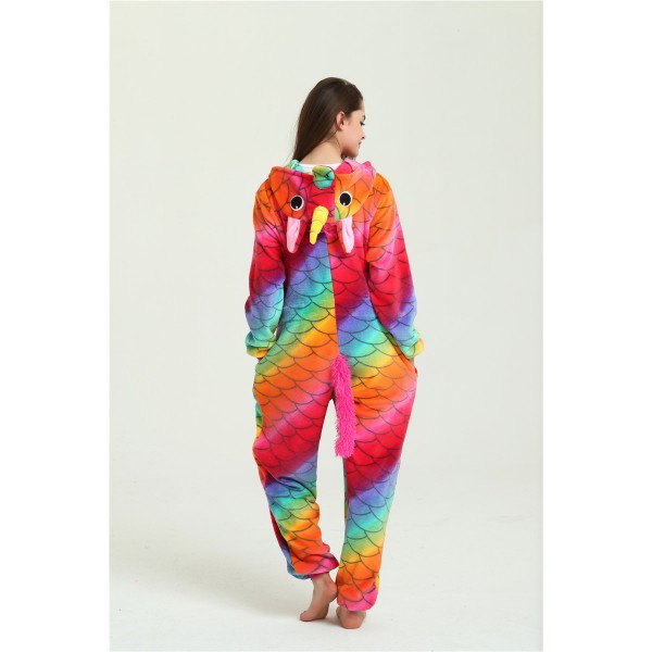 Fish Scale Rainbow Unicorn Onesie Pajamas / Costumes