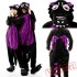 Black Purple Dinosaur Couple Onesies / Pajamas / Costumes
