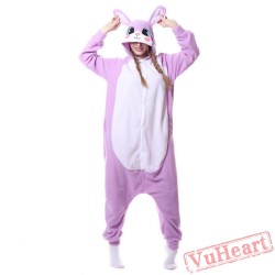 Kigurumi | White Purple Rabbit Kigurumi Onesies - Adult Animal Onesies