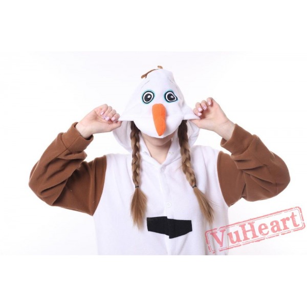 Kigurumi | Cartoon Olaf Snowman Kigurumi Onesies - Adult Onesies