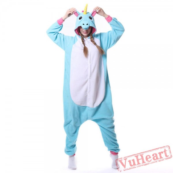 Kigurumi | Blue & Pink Unicorn Kigurumi Onesies - Adult Animal Onesies